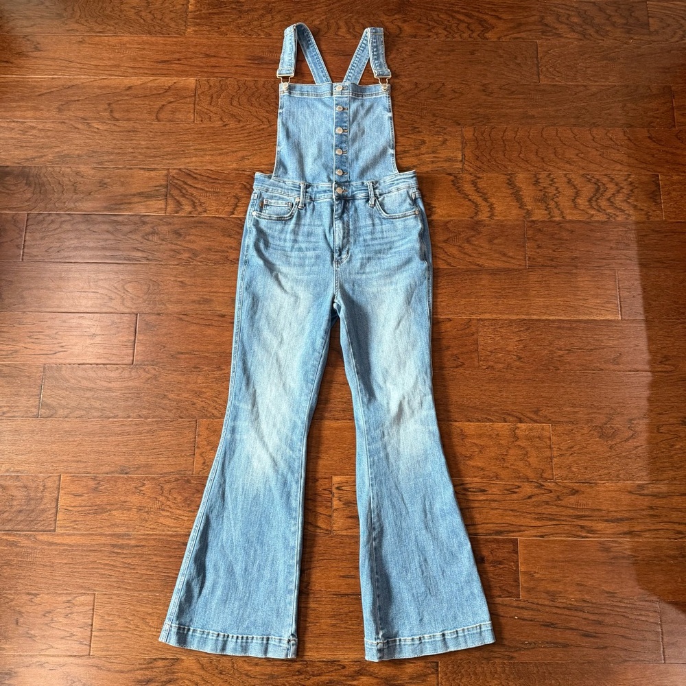 Judy Blue Light Blue Denim Flared Overalls